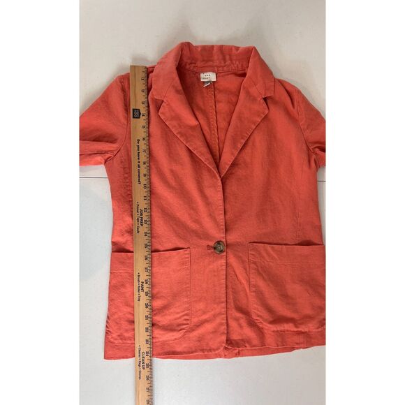 A New Day Women's Blazer Jacket Linen Blend Orange Button Closure Size XS - Picture 8 of 9